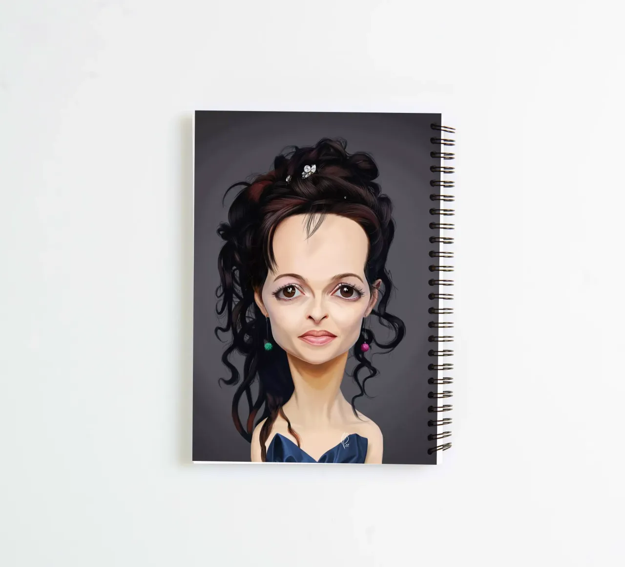 Helena Bonham Carter spiral notebook by Rob Art | Illustration