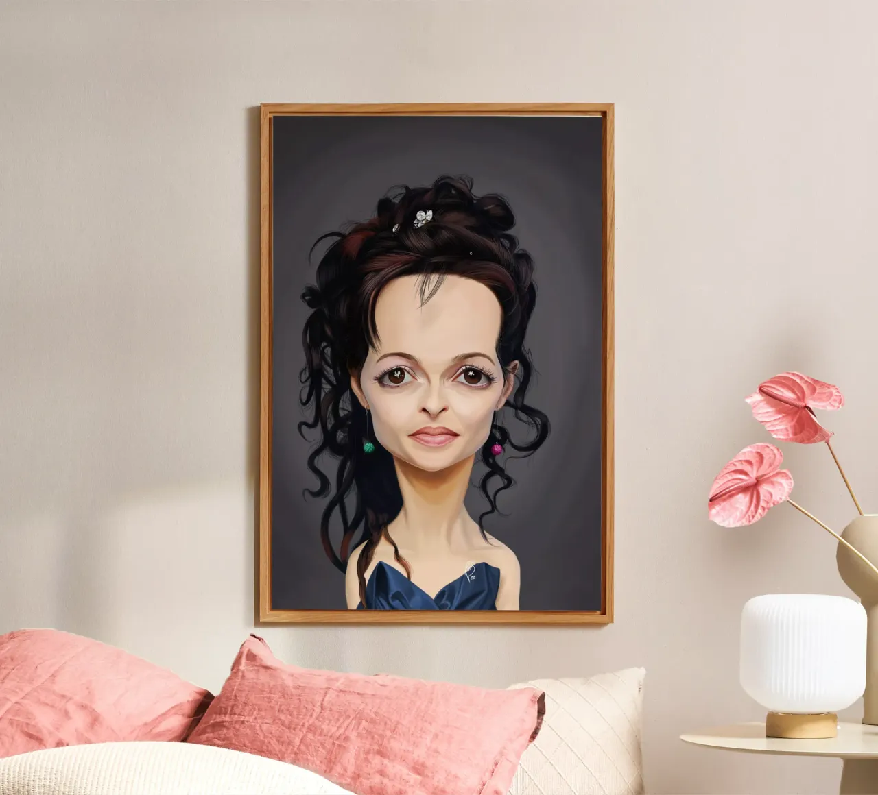 Helena Bonham Carter alu-dibond by Rob Art | Illustration