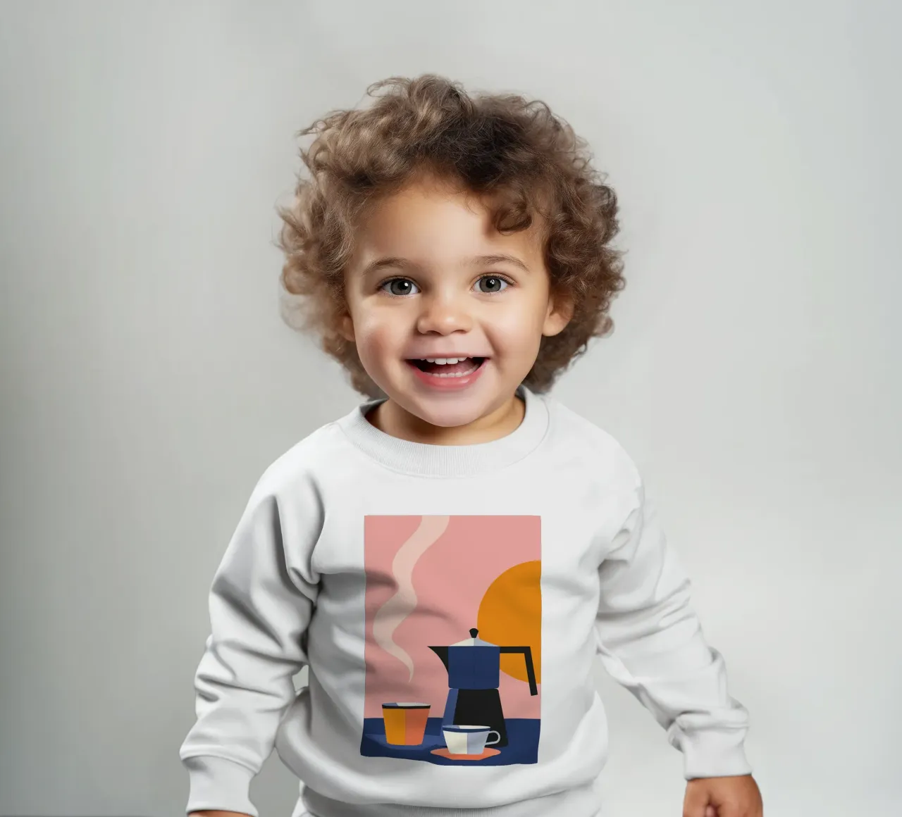 Poster minimalista sul caffè in caffettiera Moka - Cucina moderna di metà secolo felpa neonato da NorwesClub