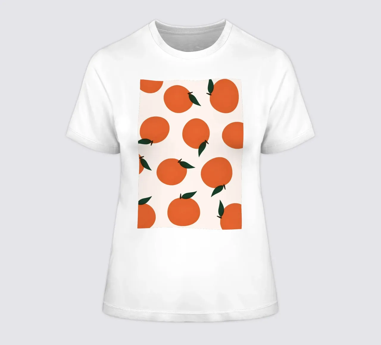 Minimalist Orange Pattern Poster - Modern Botanical Wall Art women's fitted t-shirt by NorwesClub