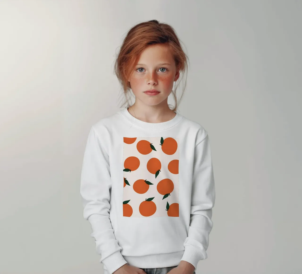 Minimalist Orange Pattern Poster - Modern Botanical Wall Art kids sweatshirt by NorwesClub
