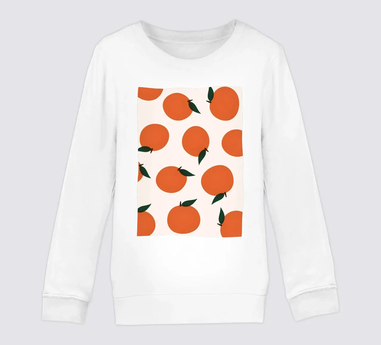 Minimalist Orange Pattern Poster - Modern Botanical Wall Art kids sweatshirt by NorwesClub