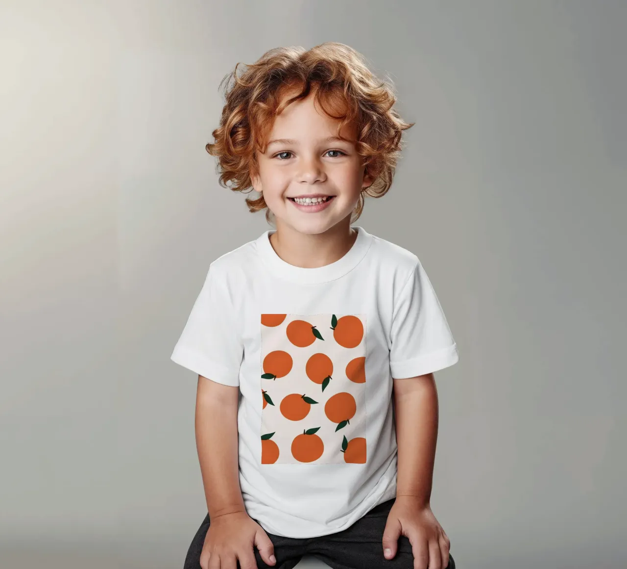 Minimalist Orange Pattern Poster - Modern Botanical Wall Art kids t-shirt by NorwesClub