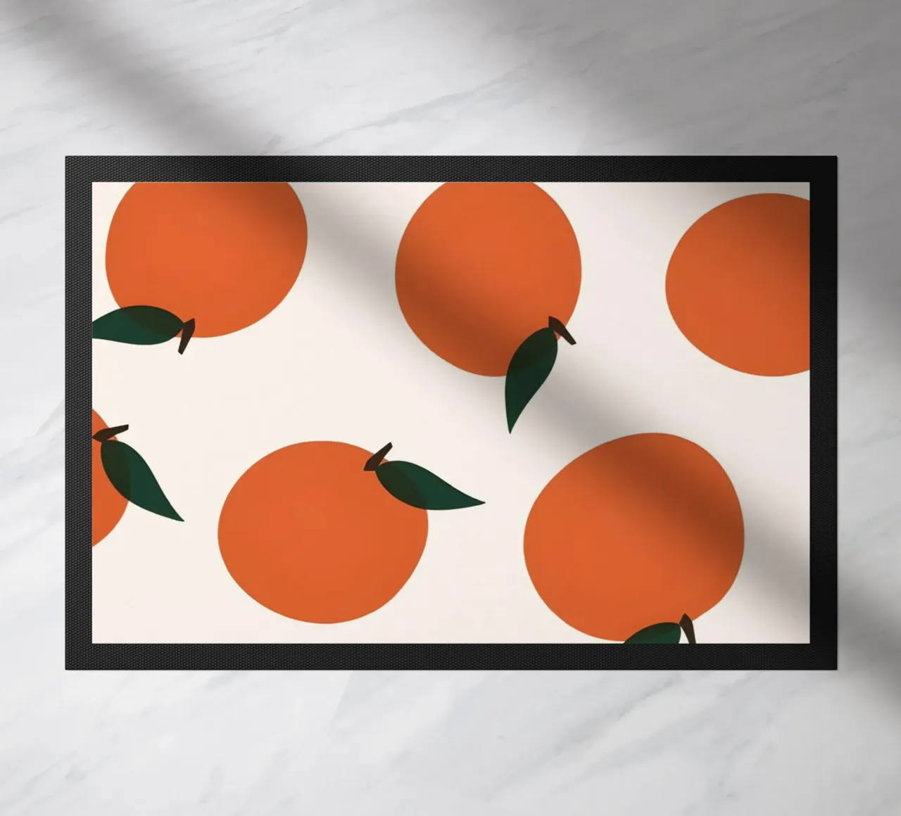 Minimalist Orange Pattern Poster - Modern Botanical Wall Art doormat by NorwesClub