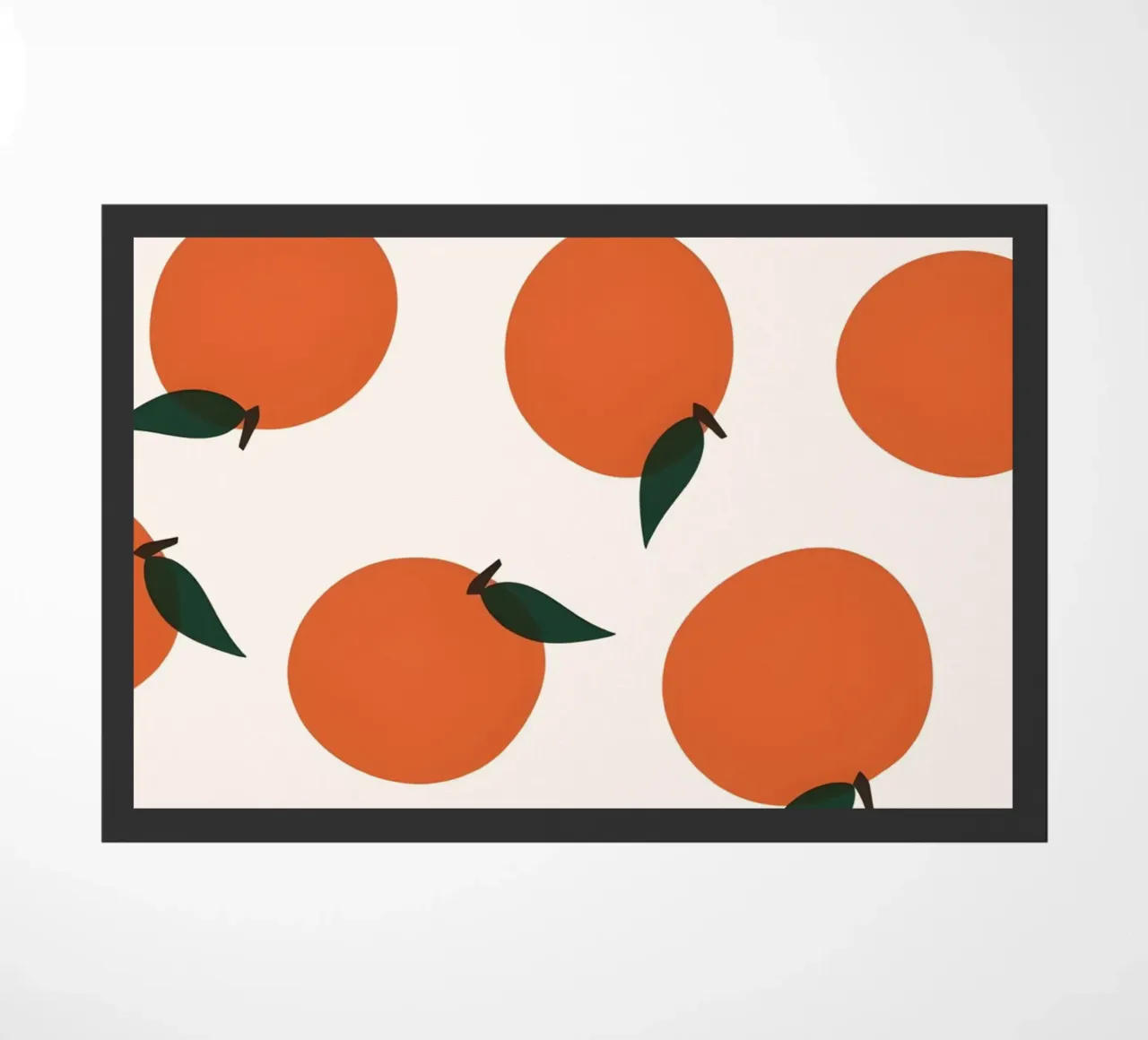 Minimalist Orange Pattern Poster - Modern Botanical Wall Art doormat by NorwesClub
