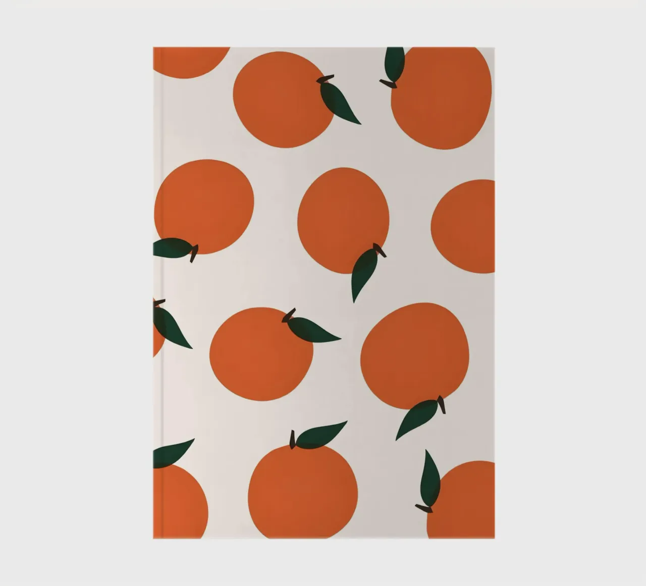 Minimalist Orange Pattern Poster - Modern Botanical Wall Art notebook by NorwesClub
