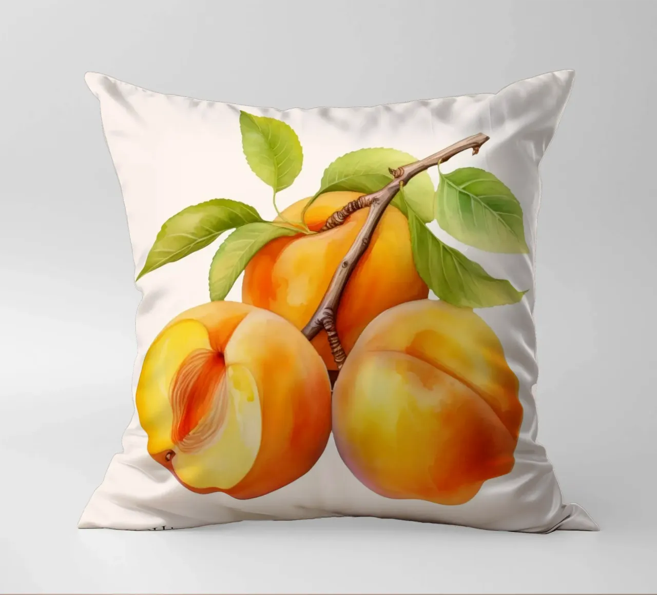 Poster del mercato della frutta di albicocca - Acquerello botanico - Kit cuscino da NorwesClub