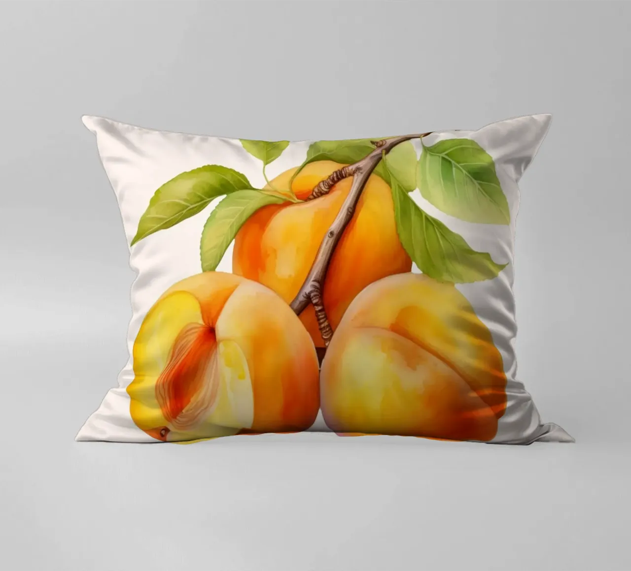 Poster del mercato della frutta di albicocca - Acquerello botanico - Kit cuscino da NorwesClub