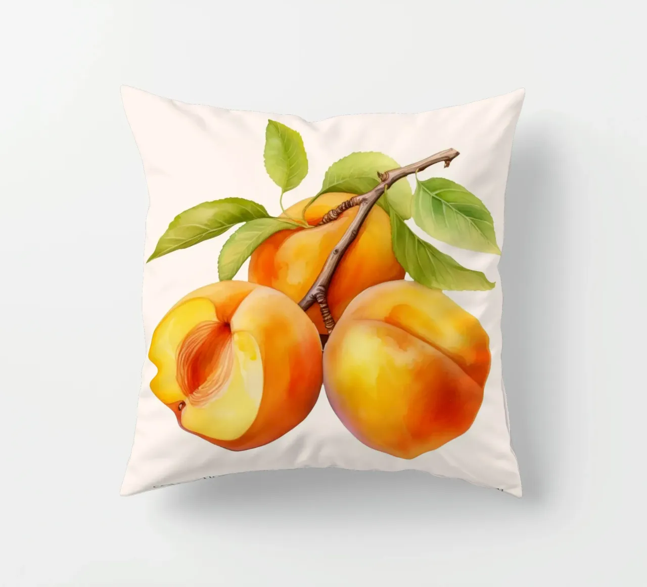 Poster del mercato della frutta di albicocca - Acquerello botanico - Kit cuscino da NorwesClub
