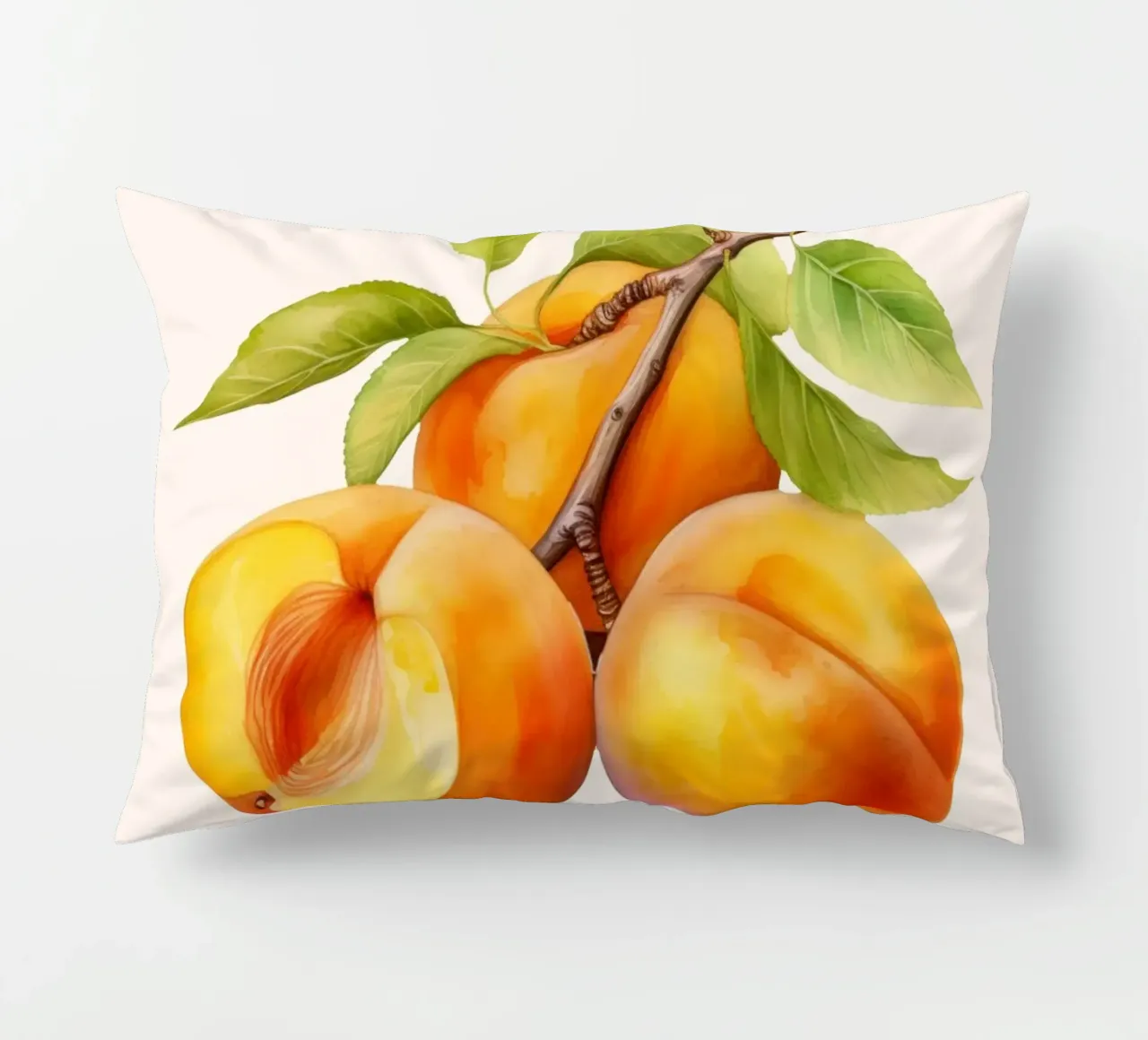 Poster del mercato della frutta di albicocca - Acquerello botanico - Kit cuscino da NorwesClub