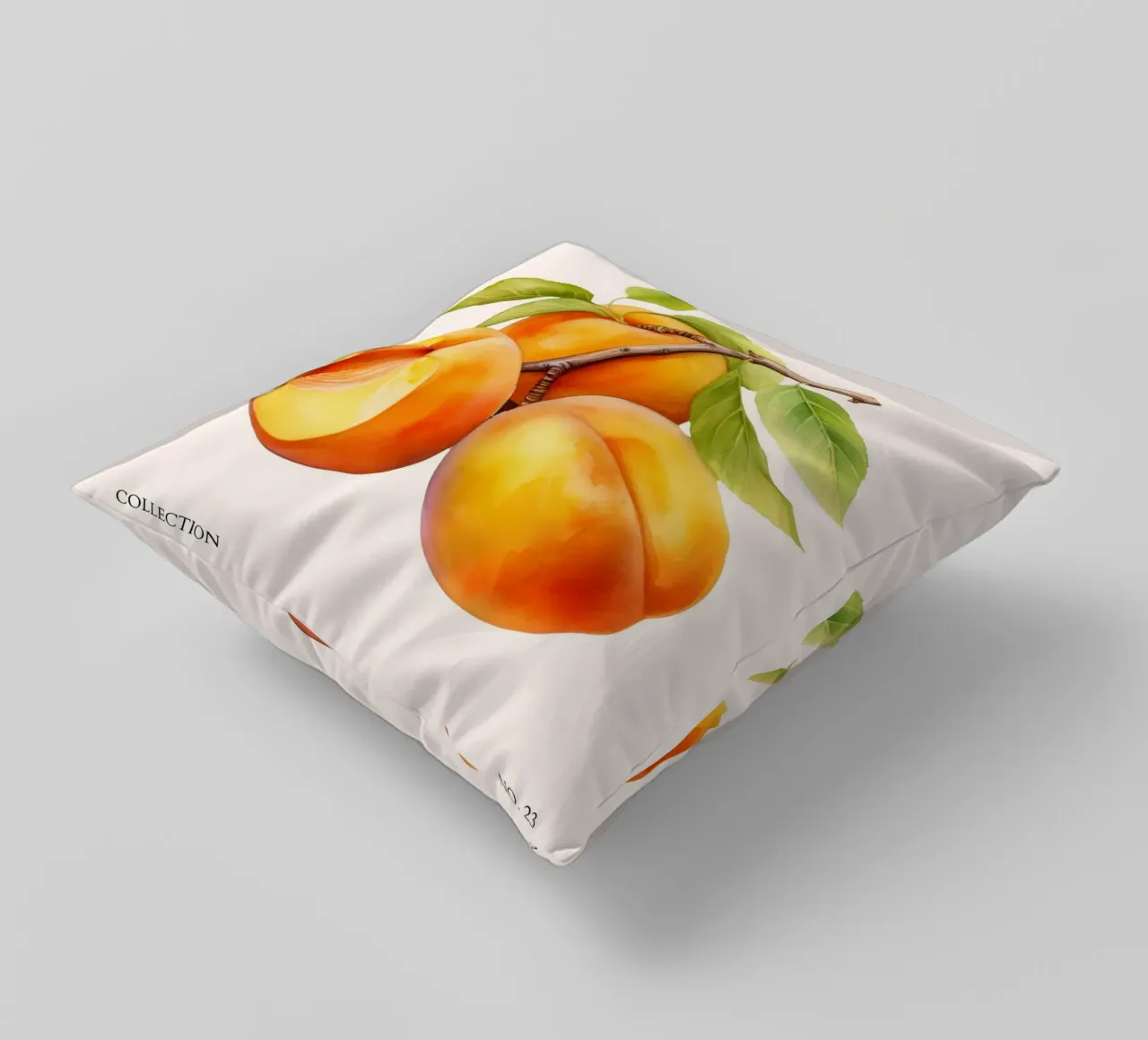 Poster del mercato della frutta di albicocca - Acquerello botanico - Kit cuscino da NorwesClub