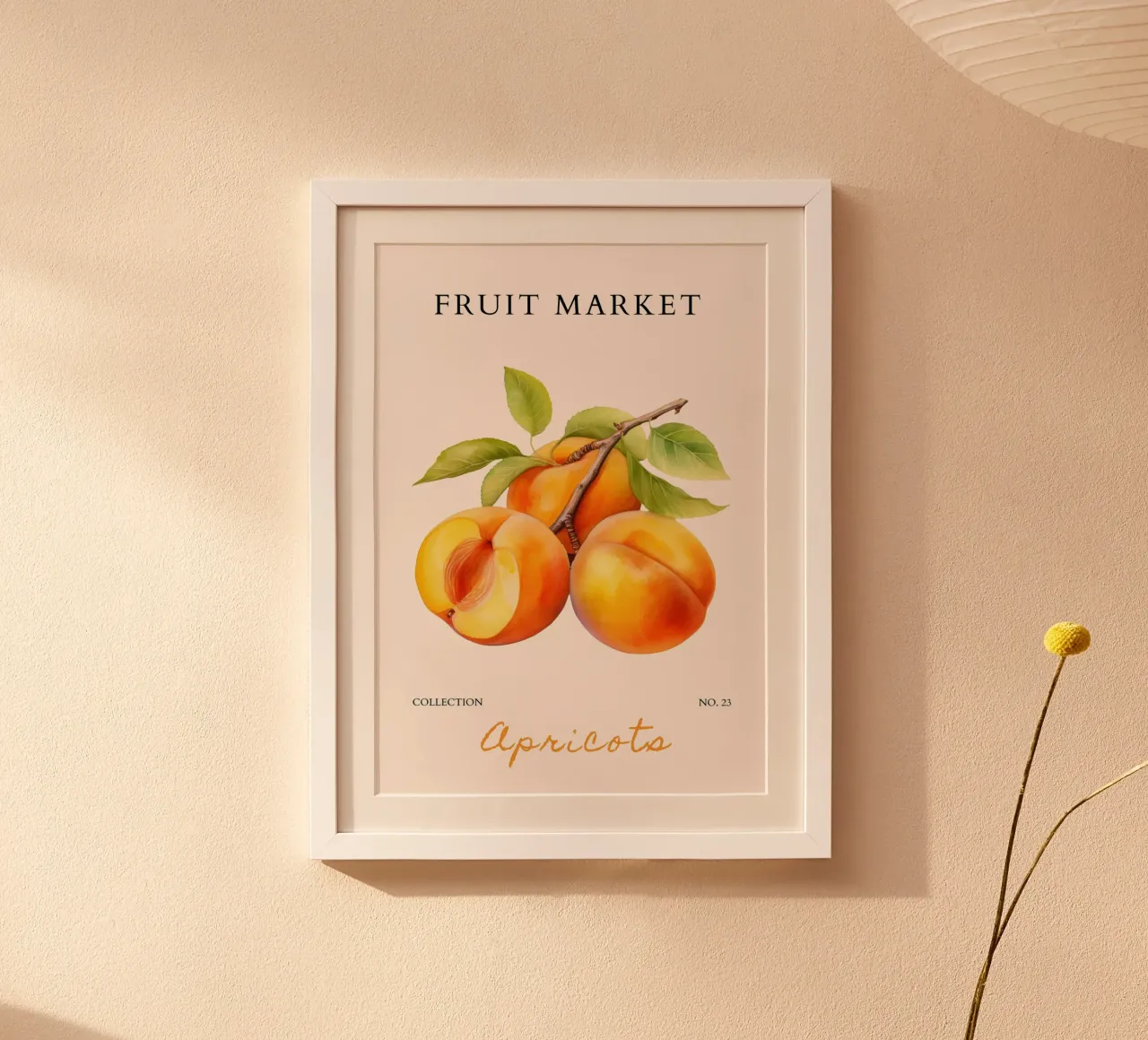 Poster del mercato della frutta di albicocca - Acquerello botanico - Kit carta hahnemühle da NorwesClub