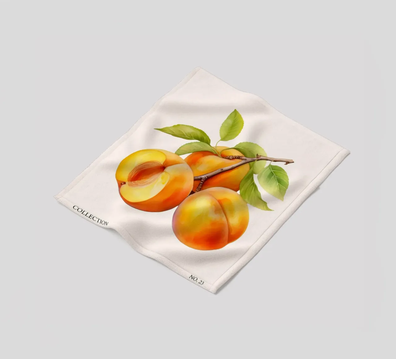 Poster del mercato della frutta di albicocca - Acquerello botanico - Kit coperta in pile da NorwesClub
