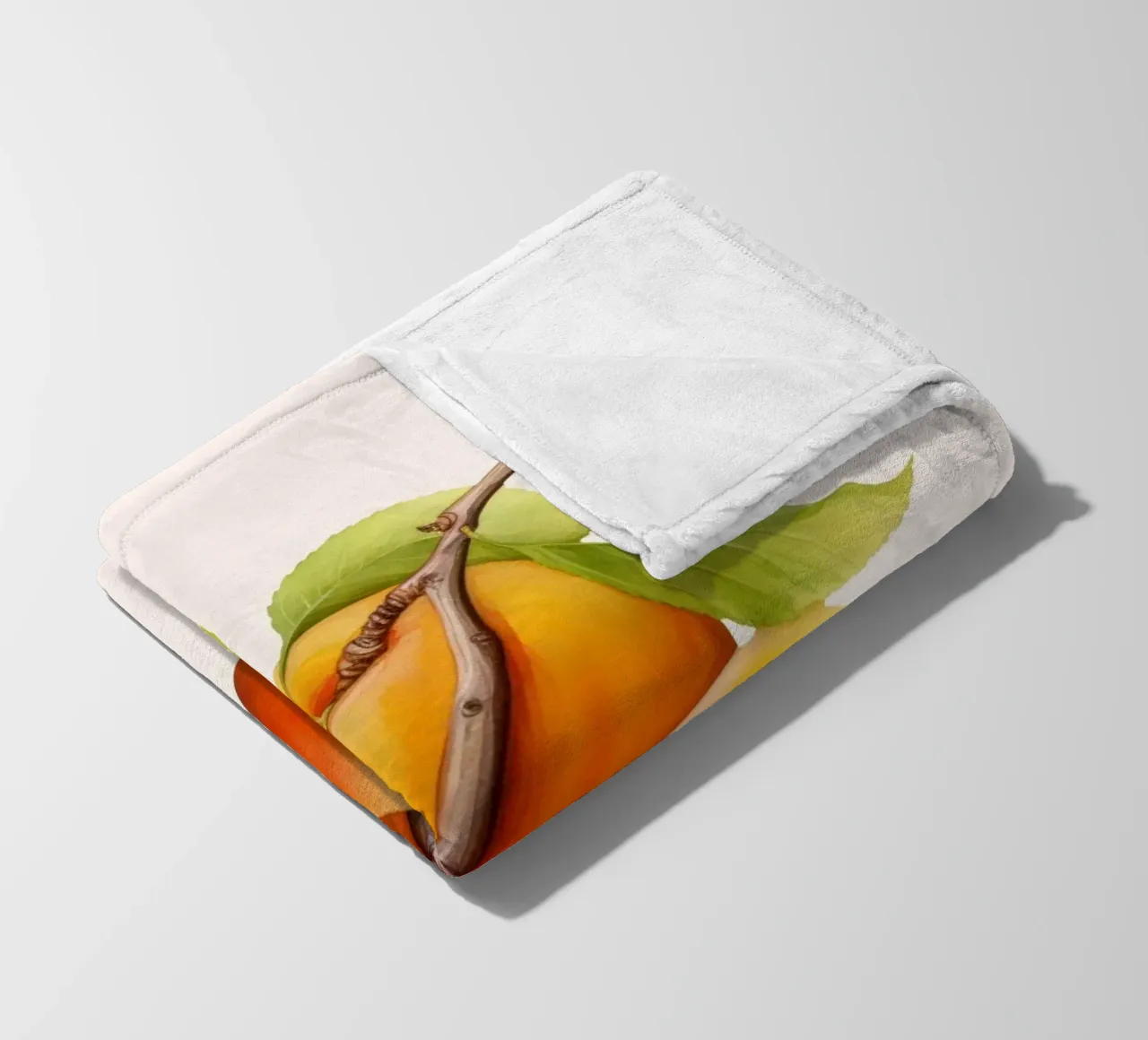 Poster del mercato della frutta di albicocca - Acquerello botanico - Kit coperta in pile da NorwesClub