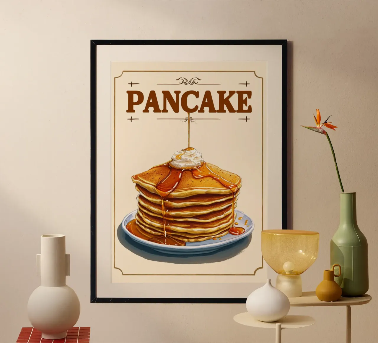 Delicious Breakfast Pancake Poster - Vintage Diner Food Art hahnemühle by NorwesClub