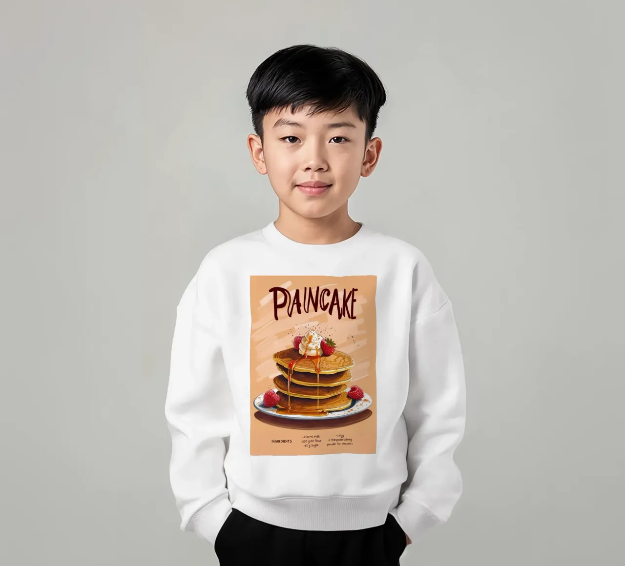 Poster da cucina con ricetta per pancake - Arte da parete per una deliziosa colazione felpa bambino da NorwesClub