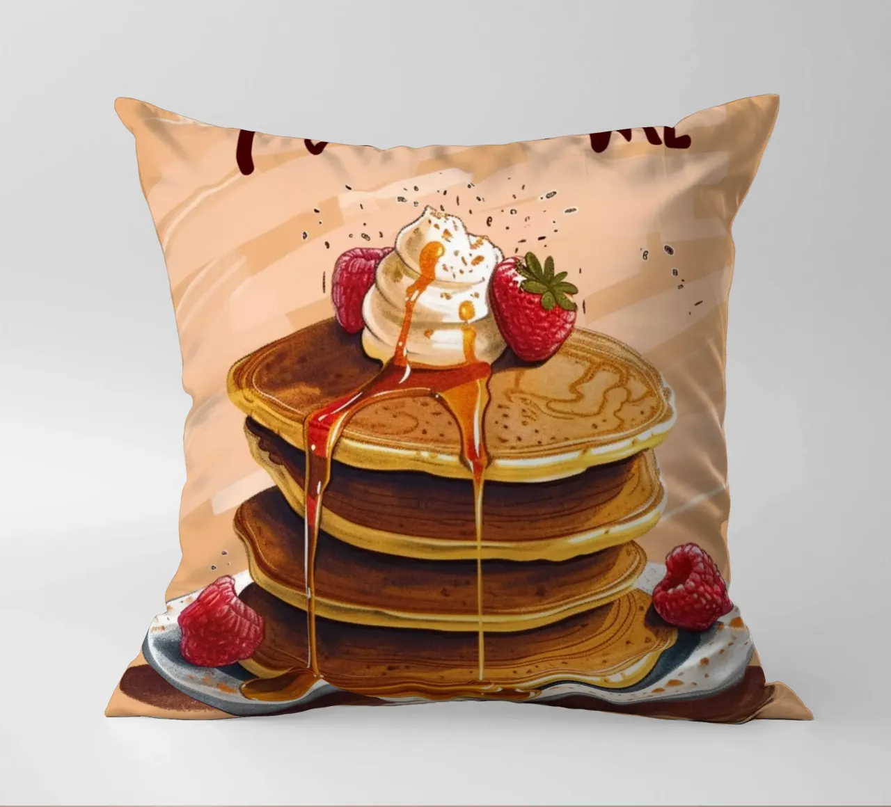 Poster da cucina con ricetta per pancake - Arte da parete per una deliziosa colazione cuscino da NorwesClub