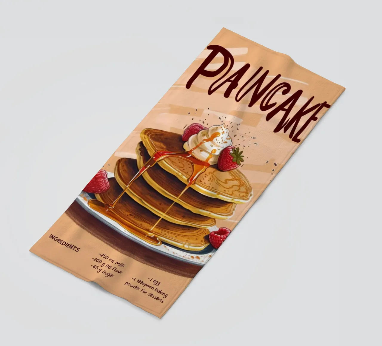 Poster da cucina con ricetta per pancake - Arte da parete per una deliziosa colazione telo mare da NorwesClub