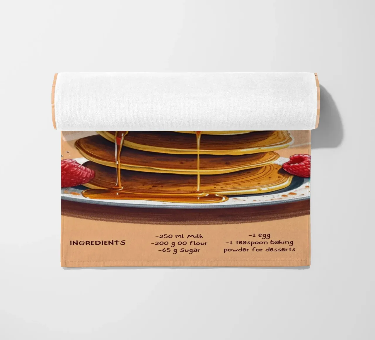 Poster da cucina con ricetta per pancake - Arte da parete per una deliziosa colazione telo mare da NorwesClub