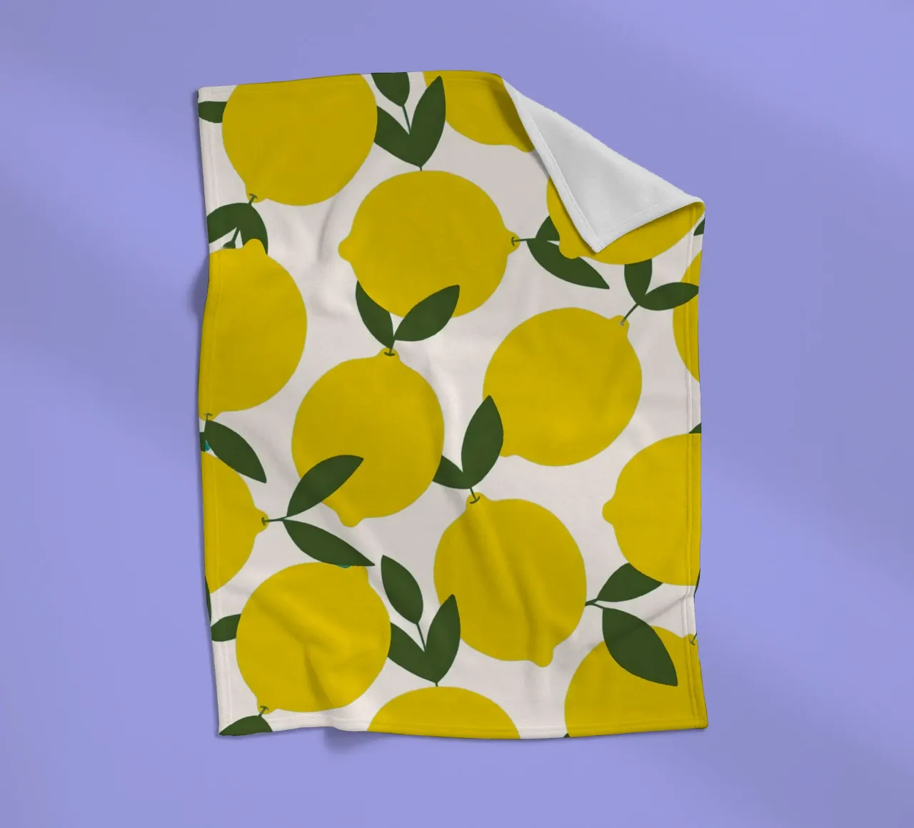 Vibrant Lemon Pattern Poster - Zesty Botanical Wall Art fleece blanket by NorwesClub