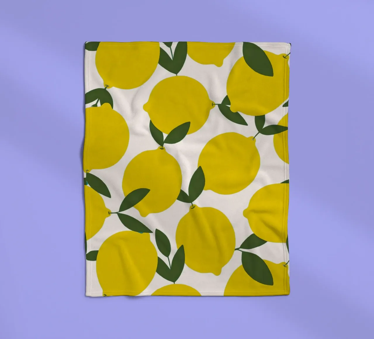 Vibrant Lemon Pattern Poster - Zesty Botanical Wall Art fleece blanket by NorwesClub