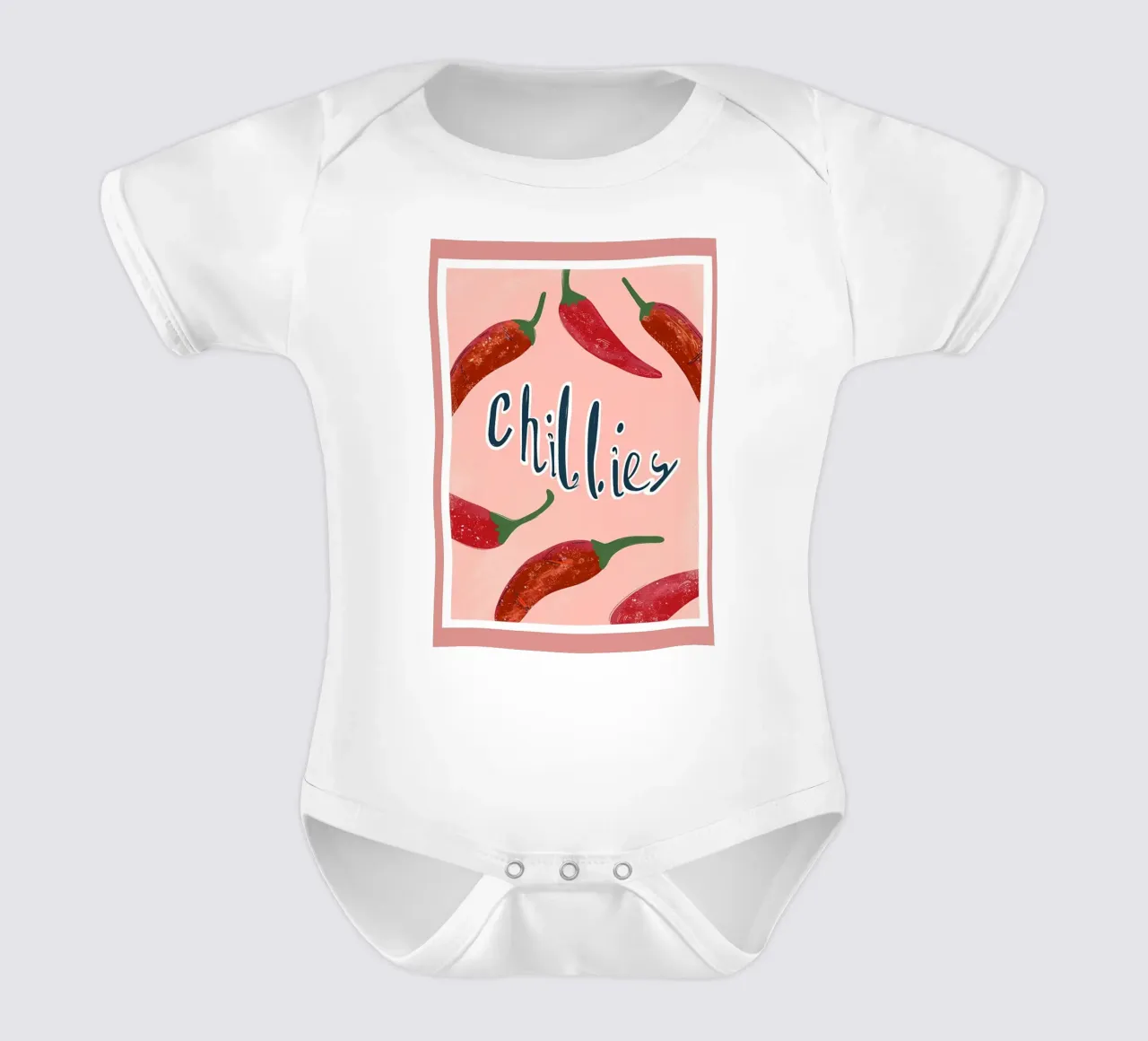 Spicy Chillies Pop Art Poster - Vibrant Kitchen Wall Decor short-sleeve baby romper by NorwesClub