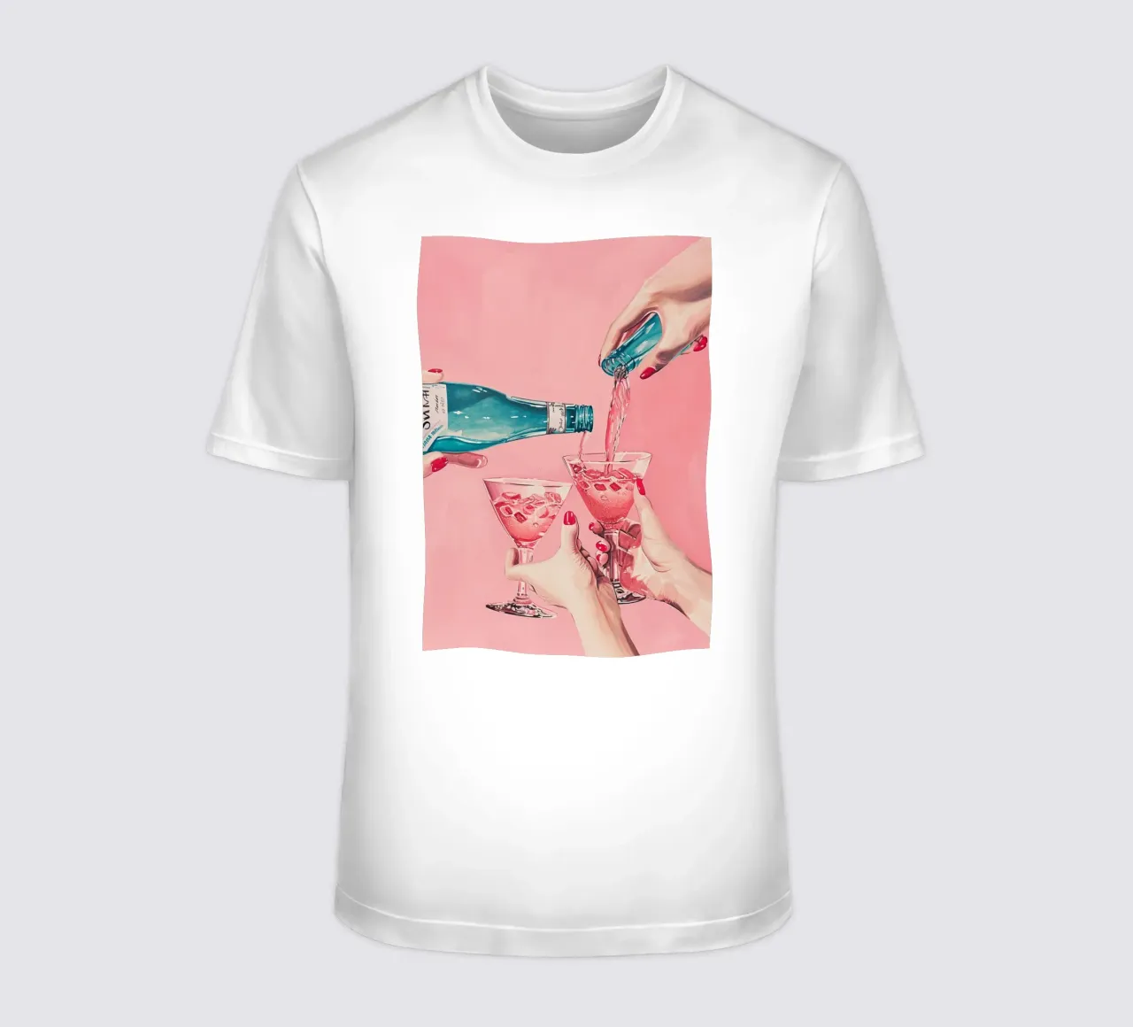 Rosa Cocktails einschenken Kunstdruck - Glamouröse Bar Wanddekoration T-Shirt von NorwesClub