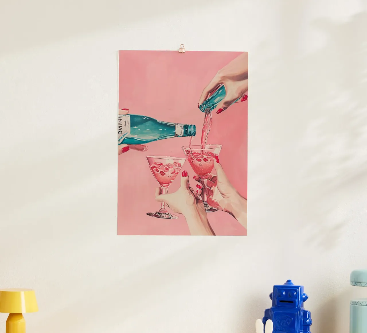 Roze Cocktails Schenken Kunst Print - Glamoureuze Bar Wanddecoratie poster van NorwesClub
