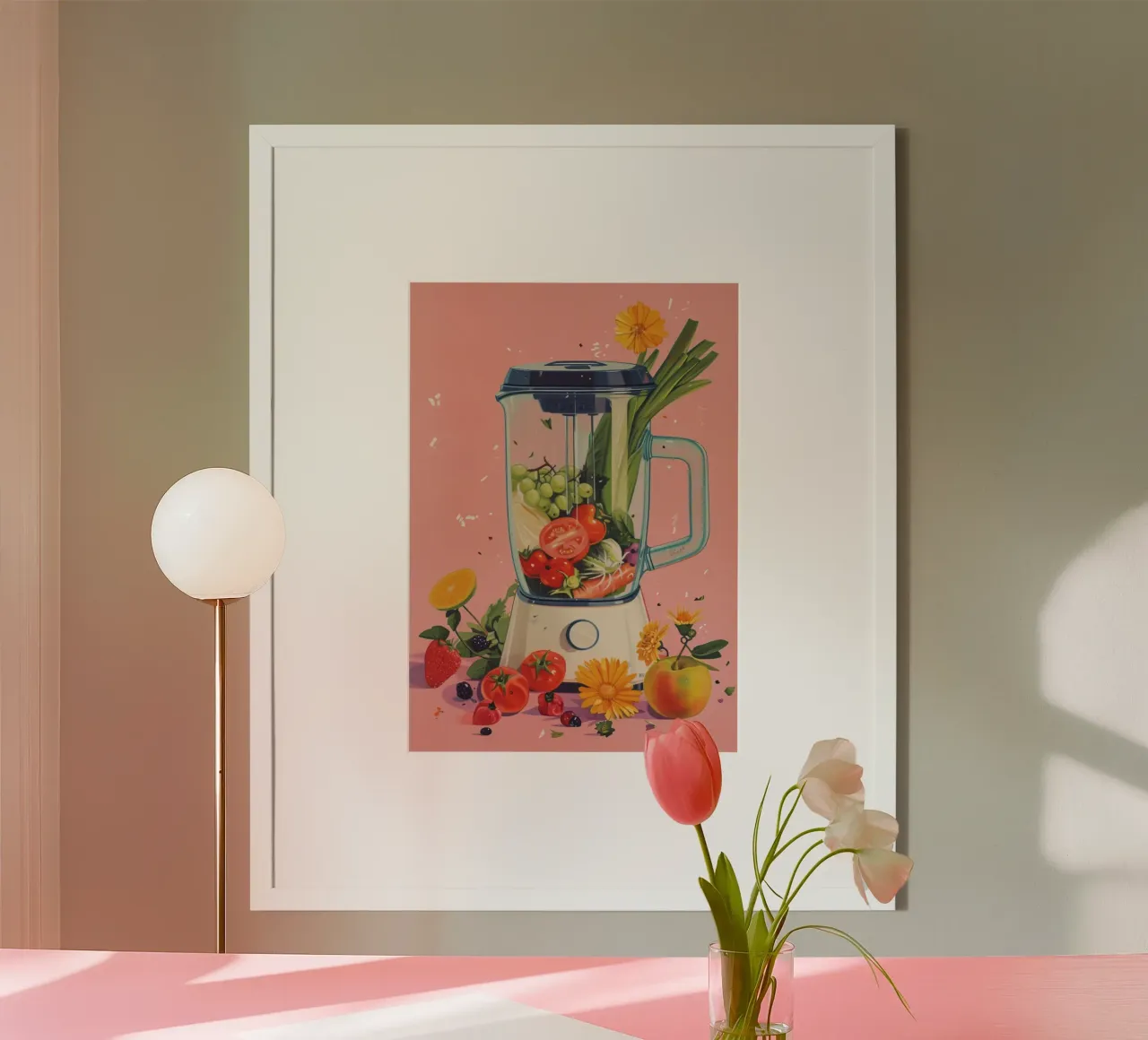 Gesunder Smoothie Mixer Kunstdruck - Lebendige Küchendekoration Poster von NorwesClub