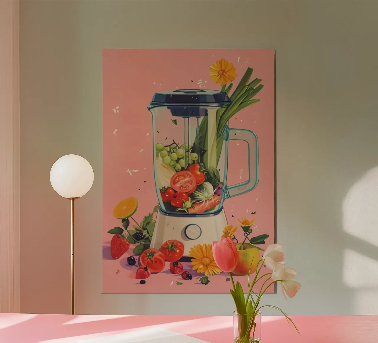 Gesunder Smoothie Mixer Kunstdruck - Lebendige Küchendekoration Poster von NorwesClub