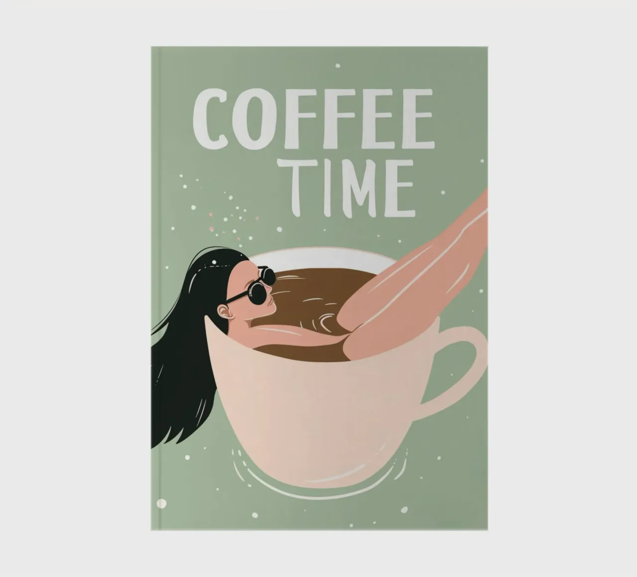 "Coffee Time" Quirky Art Print - Fun & Relaxing Coffee Lover notebook by NorwesClub
