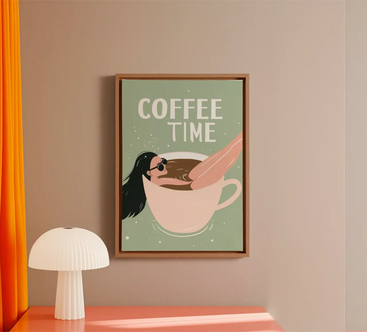 "Coffee Time" Quirky Art Print - Fun & Relaxing Coffee Lover canvas by NorwesClub