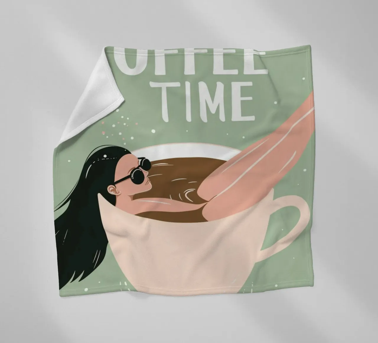 Stampa d'arte eccentrica "Coffee Time" - Divertente e rilassante per gli amanti del caffè coperta in pile da NorwesClub