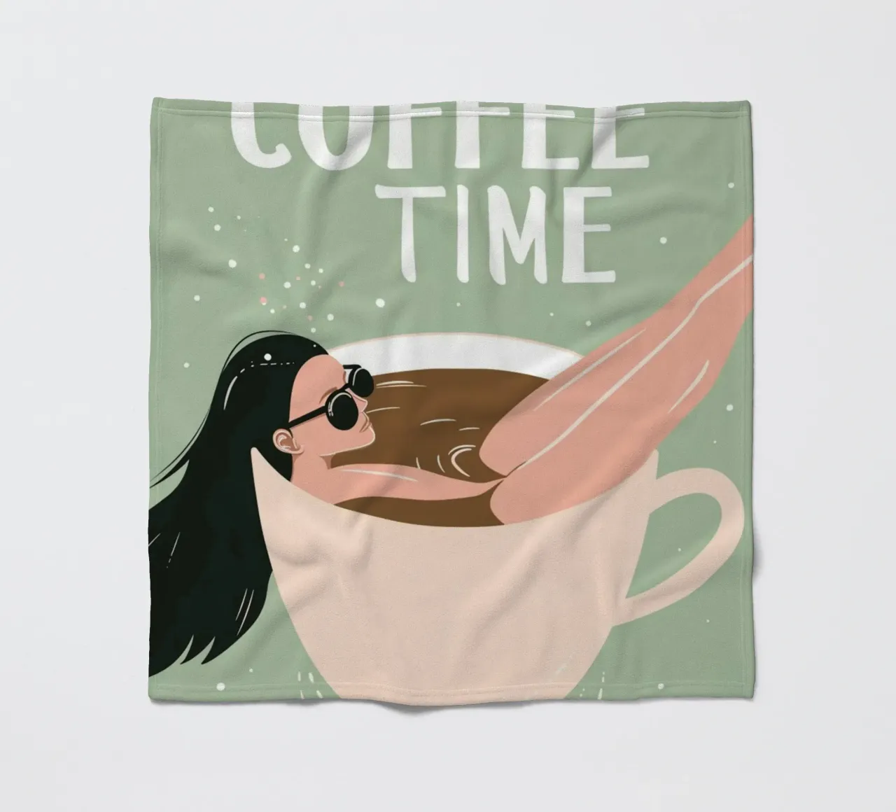 Stampa d'arte eccentrica "Coffee Time" - Divertente e rilassante per gli amanti del caffè coperta in pile da NorwesClub