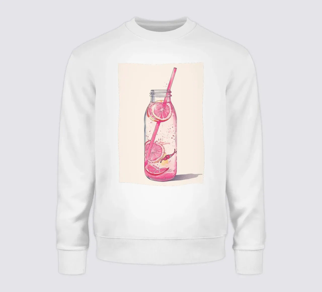 Pink Lemonade Diver Art Print - Whimsical Summer Drink Poste sweatshirt by NorwesClub