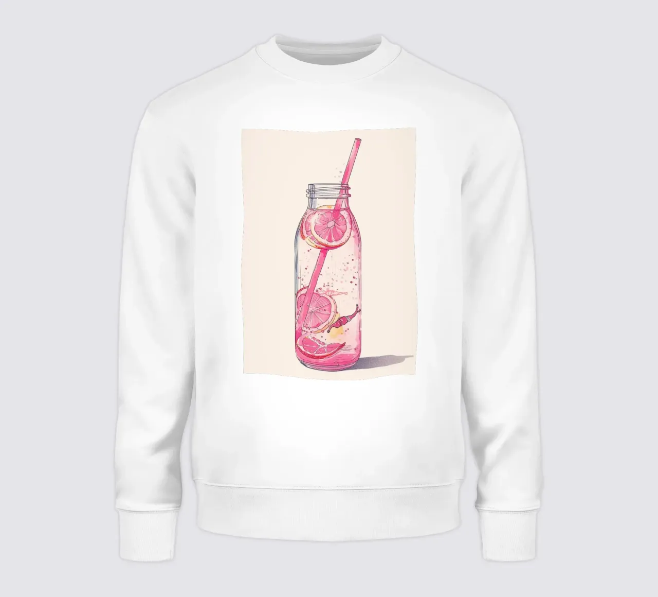 Pink Lemonade Diver Art Print - Whimsical Summer Drink Poste sweatshirt by NorwesClub