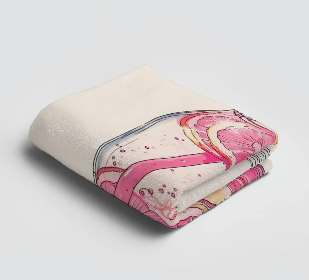 Pink Lemonade Diver Art Print - Whimsical Summer Drink Poste towel by NorwesClub