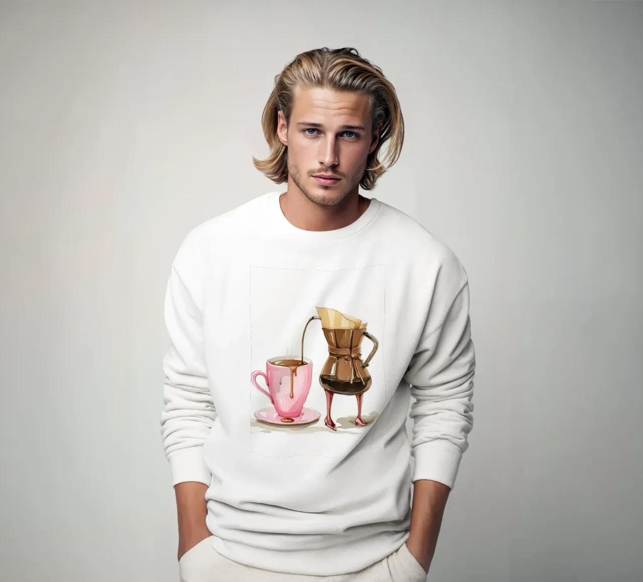 Arte del caffè a capriccio - Decorazione per la cucina rosa e marrone felpa da NorwesClub