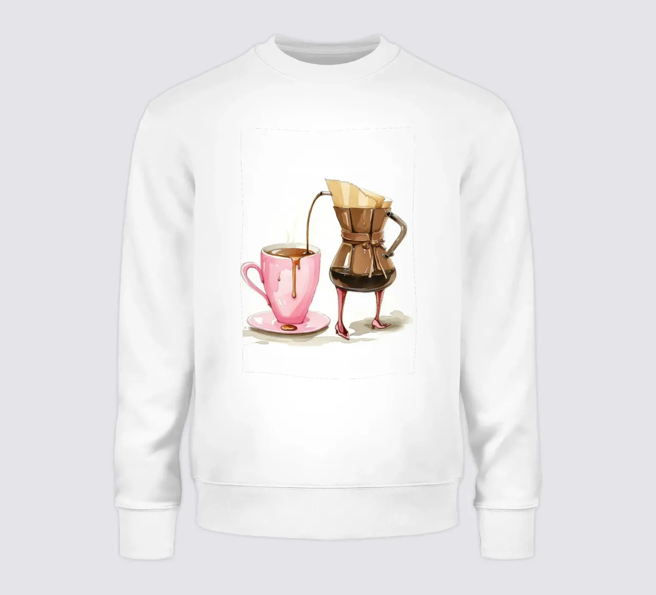 Arte del caffè a capriccio - Decorazione per la cucina rosa e marrone felpa da NorwesClub