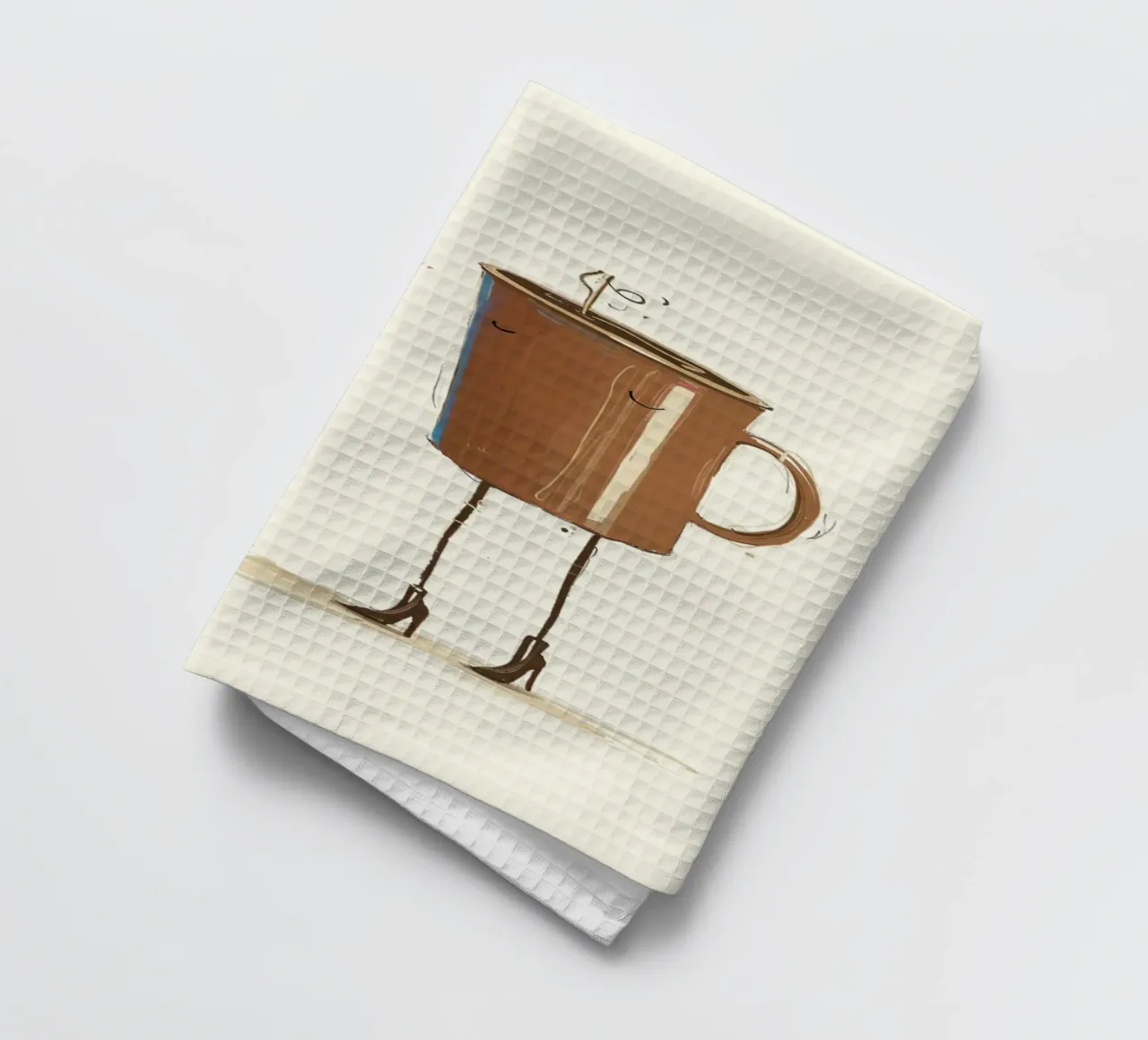 "Tasse à café en talons" - Impression d'art fantaisiste - Coffee Lover De torchon de NorwesClub