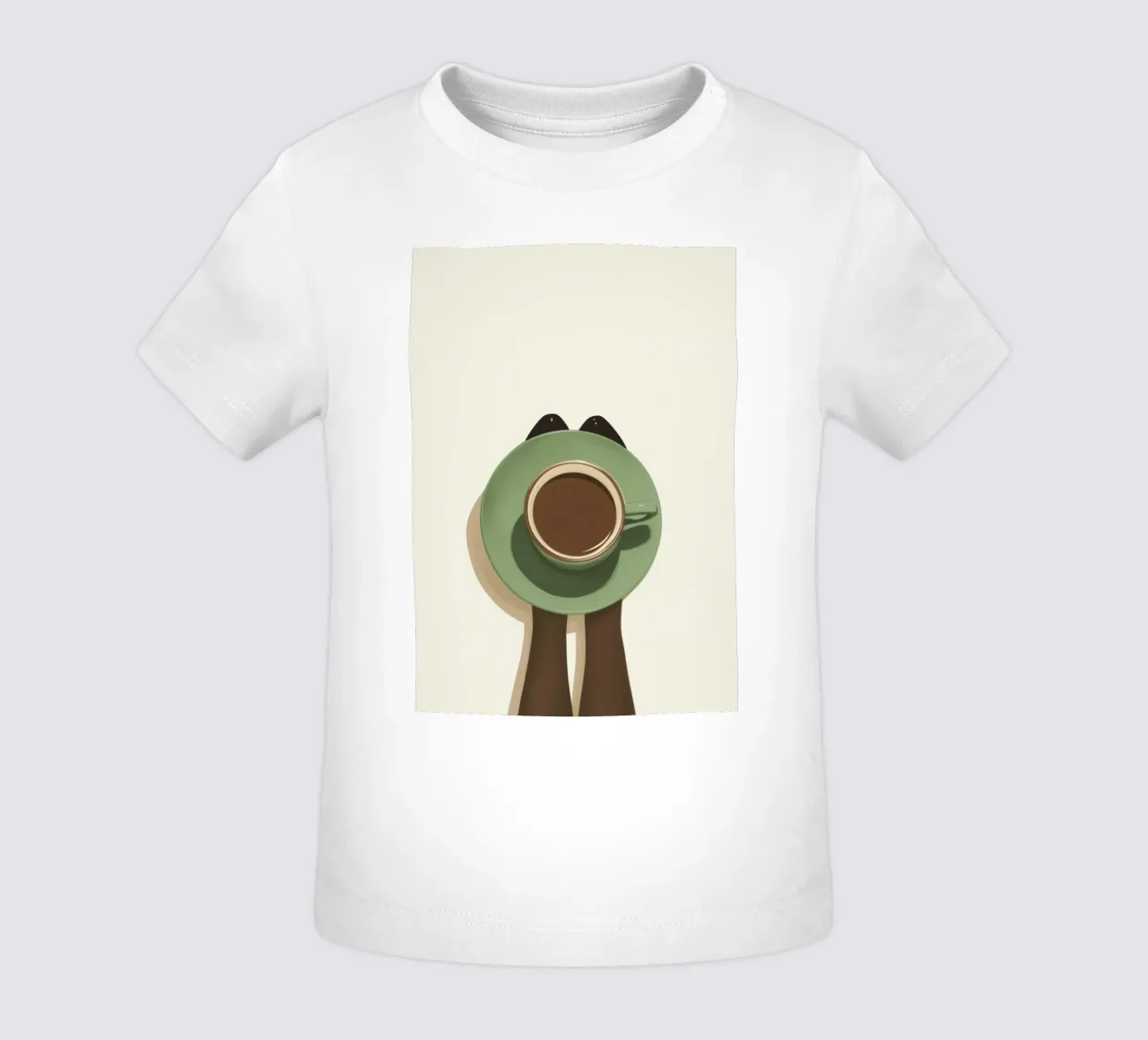 Tazza di caffè sopraelevata Arte minimalista - Poster rituale del mattino maglietta neonato da NorwesClub
