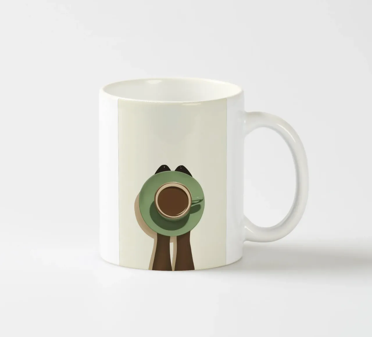Tazza di caffè sopraelevata Arte minimalista - Poster rituale del mattino tazza in ceramica da NorwesClub