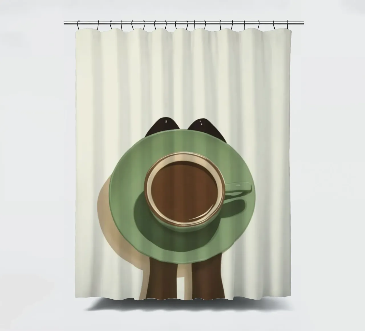Tazza di caffè sopraelevata Arte minimalista - Poster rituale del mattino tenda da doccia da NorwesClub