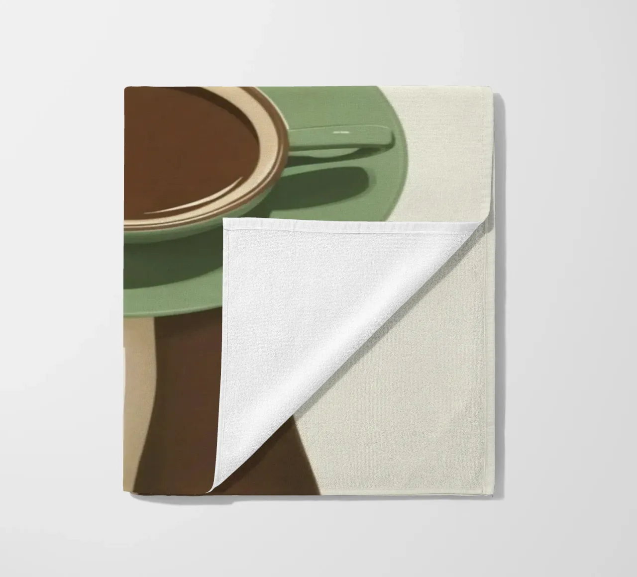 Tazza di caffè sopraelevata Arte minimalista - Poster rituale del mattino telo mare da NorwesClub