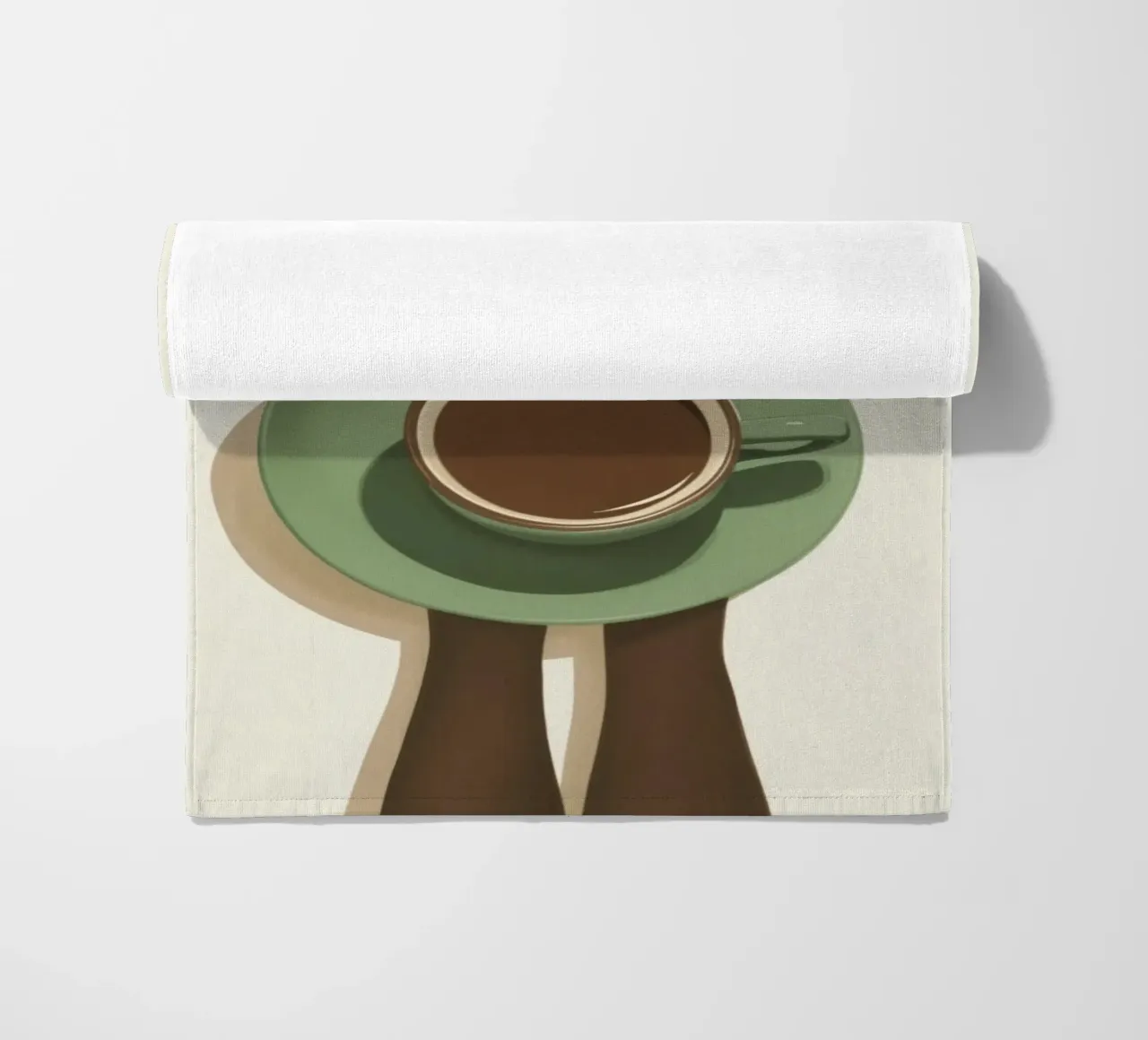 Tazza di caffè sopraelevata Arte minimalista - Poster rituale del mattino telo mare da NorwesClub