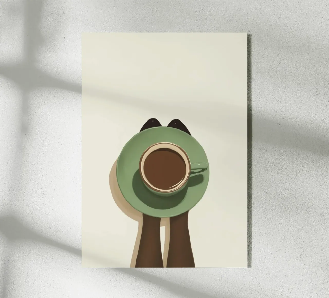 Overhead Coffee Cup Minimalist Art - Morning Ritual Poster acrylic glass by NorwesClub