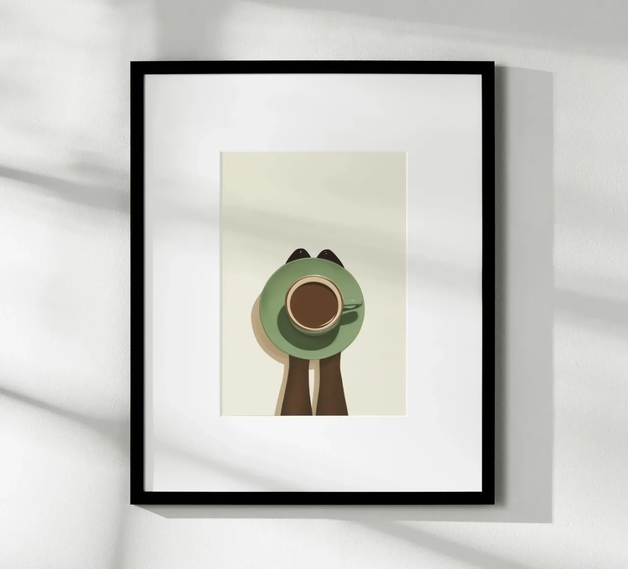 Tazza di caffè sopraelevata Arte minimalista - Poster rituale del mattino carta hahnemühle da NorwesClub
