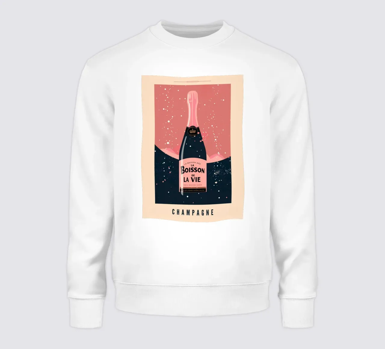 Poster per champagne "La Boisson De La Vie" - Retro Rosé Art Pri felpa da NorwesClub