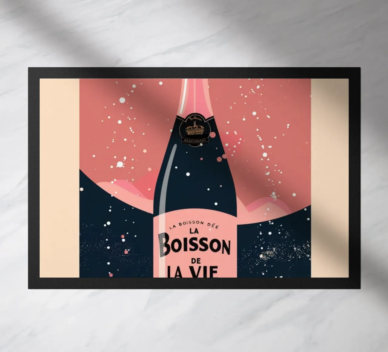 Poster per champagne "La Boisson De La Vie" - Retro Rosé Art Pri zerbino da NorwesClub