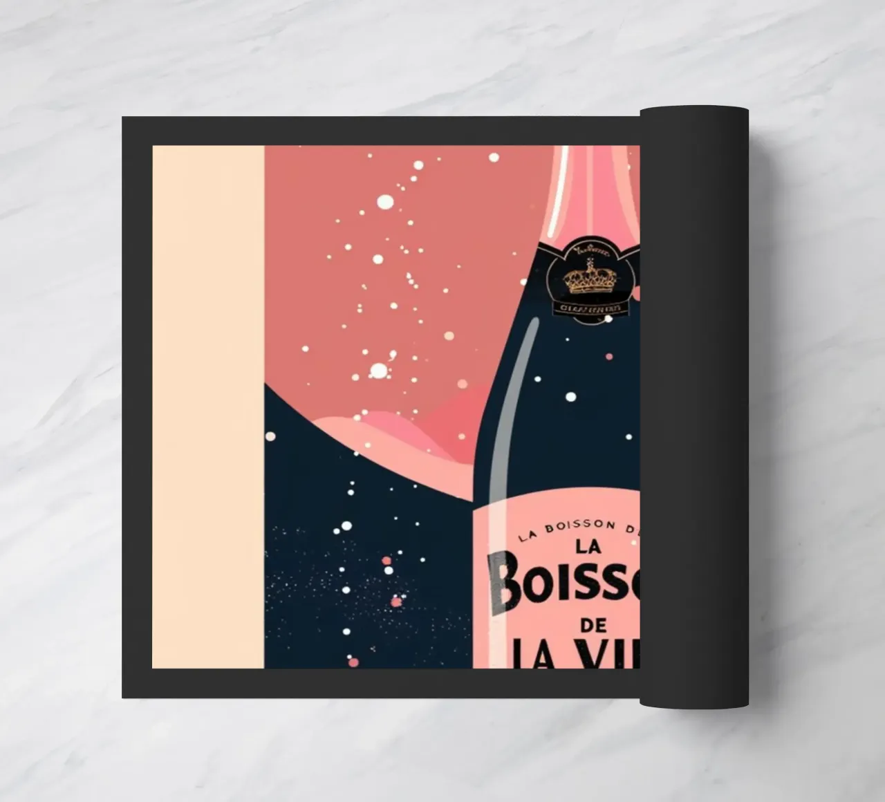 Poster per champagne "La Boisson De La Vie" - Retro Rosé Art Pri zerbino da NorwesClub